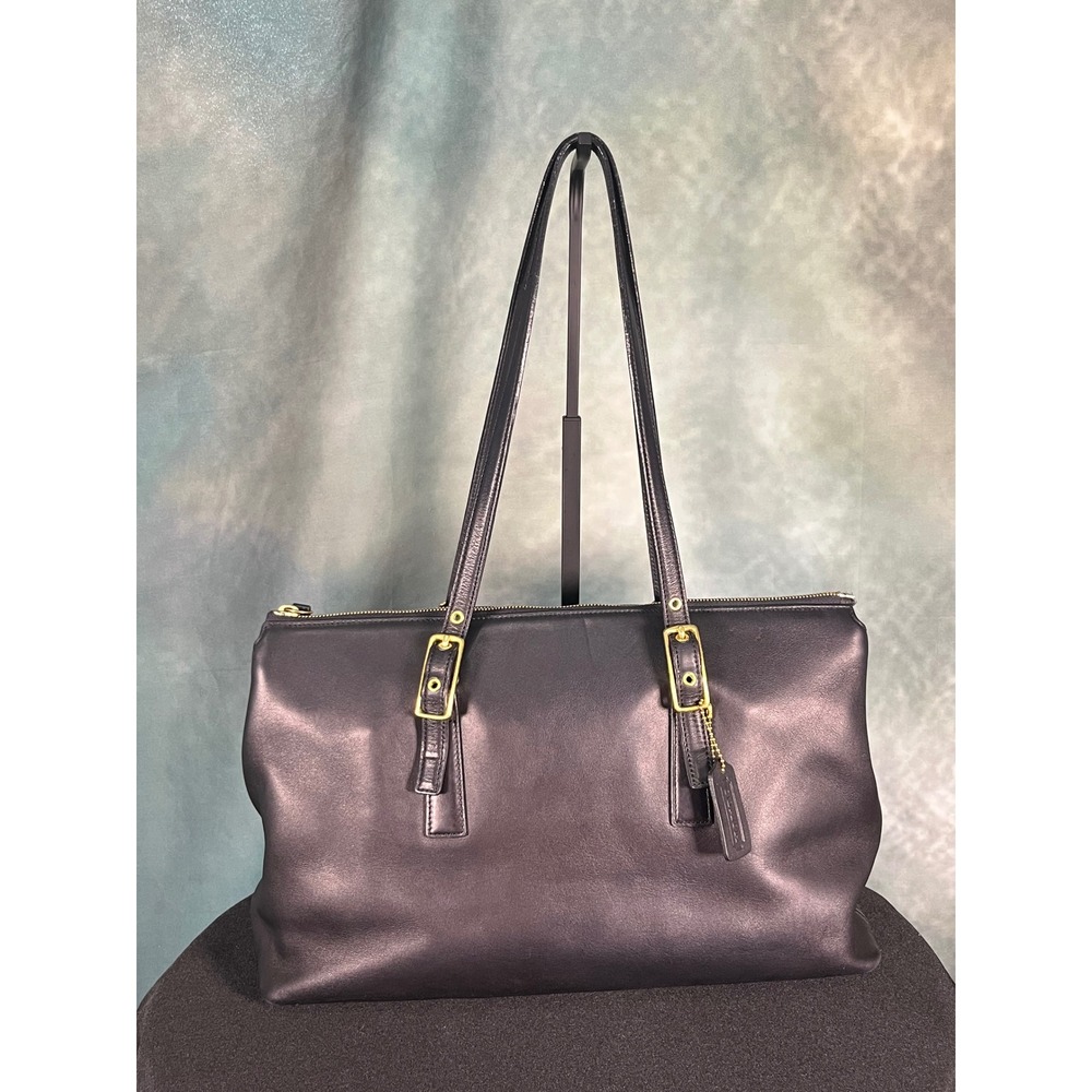 Vintage Coach Legacy 9849 Large Zip Satchel Black Glovetanned Leather Costa Rica